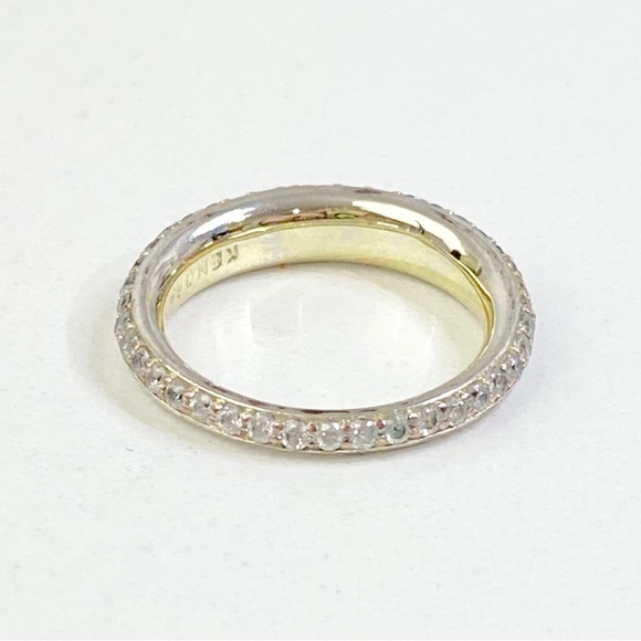 7.0 Kendra Scott Colette Crystal Pave Silver Ring - Picture 11 of 12